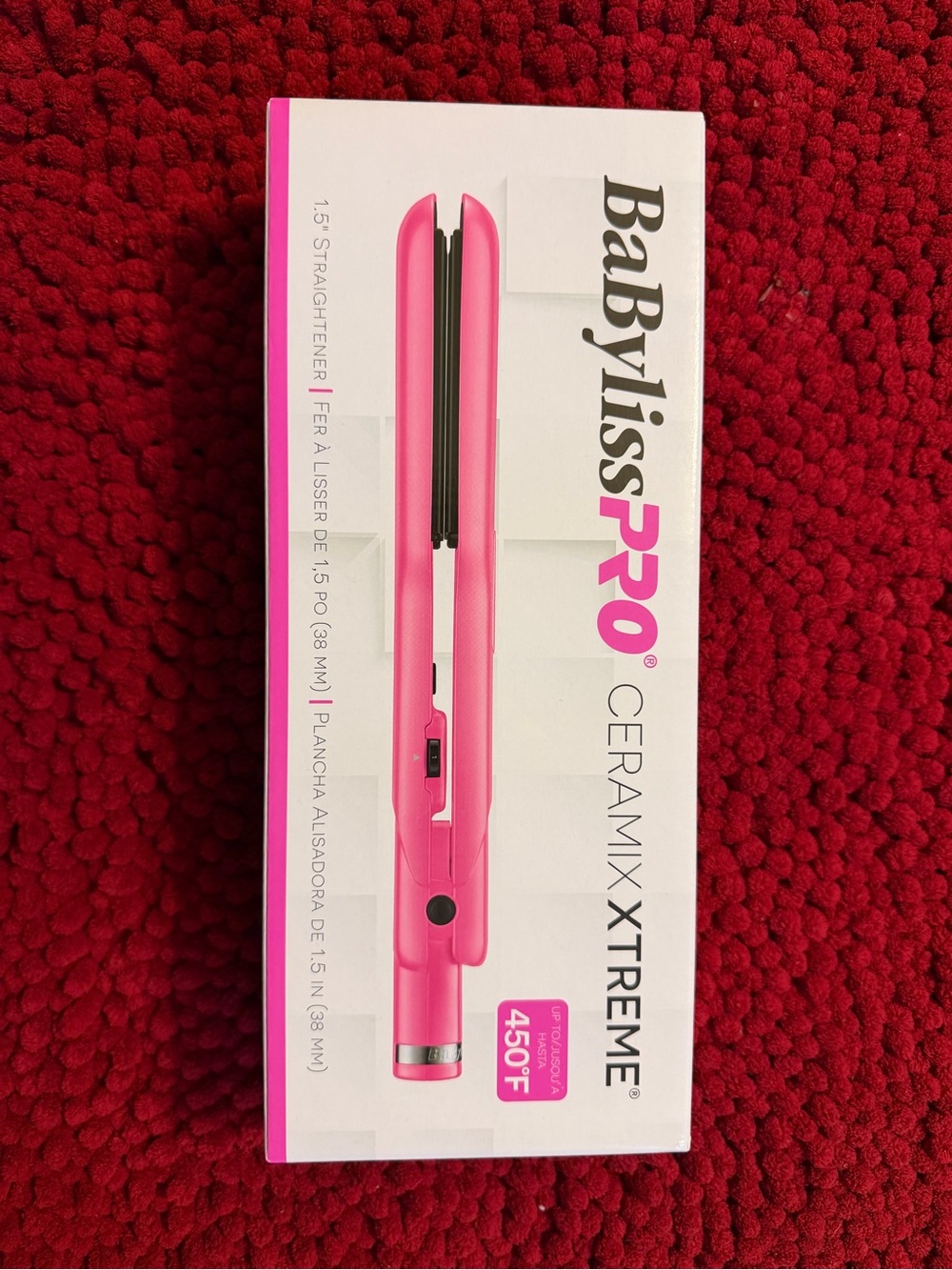 BaByliss PRO Ceramix Xtreme 1.5" Ceramic Flat Iron Pink High-Heat Performance